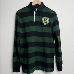 Polo by Ralph Lauren Green & Black Striped Rugby Polo